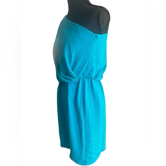 NWT Trina Turk “Amal Dress” Turquoise Blue Stunning One-Shoulder Dress Size 2 - Picture 4 of 6